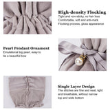 12 pc Velvet Jewelry Bags with Drawstring & Plastic Imitation Pearl, Velvet Cloth Gift Pouches, Gray, 13.2x14x0.4cm