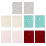 1 Set Velvet Bags, with Iron Snap Button, Jewelry Pouches Bags, Gift Bag, Mixed Color, 7.1x6.9cm, 5 colors, 2pcs/color, 10pcs