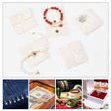 12 pc 12 Pcs Velvet Jewelry Pouches with Snap Button, Off-white Velvet Jewelry Storage Bags Luxury Gift Bag for Candy Gift and Jewelry Necklace Bracelet Packing, 7x7cm