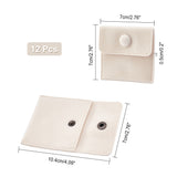 12 pc 12 Pcs Velvet Jewelry Pouches with Snap Button, Off-white Velvet Jewelry Storage Bags Luxury Gift Bag for Candy Gift and Jewelry Necklace Bracelet Packing, 7x7cm