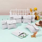 10 pc 10 Pcs Velvet Jewelry Pouches with Snap Button, Light Grey Velvet Jewelry Storage Bags Luxury Gift Bag for Candy Gift and Jewelry Necklace Bracelet Packing, 7.4x7.4cm