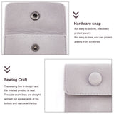 10 pc 10 Pcs Velvet Jewelry Pouches with Snap Button, Light Grey Velvet Jewelry Storage Bags Luxury Gift Bag for Candy Gift and Jewelry Necklace Bracelet Packing, 7.4x7.4cm