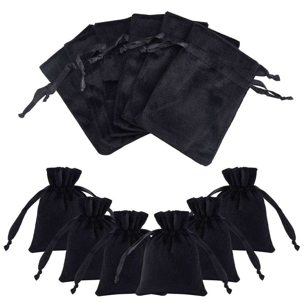 Craspire 1 Bag 12 Pcs Black Velvet Bags, 4.7x3.5 Drawstring Jewelry  Pouches Jewelry Storage Bags Small Velvet Gift Bags for Traveling Rings,  Bracelets, Necklaces, Earrings,WatchFavors – CRASPIRE