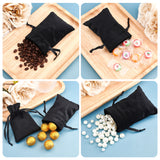 1 Bag 12 Pcs Black Velvet Bags, 4.7x3.5" Drawstring Jewelry Pouches Jewelry Storage Bags Small Velvet Gift Bags for Traveling Rings, Bracelets, Necklaces, Earrings,WatchFavors
