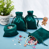 1 Bag 12 Pcs Dark Green Velvet Bags, 12x9 cm Drawstring Jewelry Pouches Rectangle Gift Bags for Wedding Candy Bags Party Favors