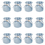 1 Bag 12 Pcs Drawstring Velvet Bags, 13.8x14.6cm Blue Drawstring Jewelry Pouches Velvet Bags Candy Gift Bags with CCB Plastic Heart Pendants for Wedding Birthday