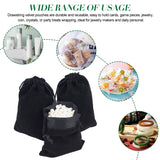 20 pc 20 Pcs Velvet Drawstring Bags, 15x10cm Rectangle Necklace Earrings Jewelry Pouches Candy Sack Gift Storage Bags for Party Wedding Christmas Favors, Black