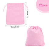 20 pc 20 Pcs Velvet Drawstring Bags, 12x10cm Rectangle Necklace Earrings Jewelry Pouches Candy Sack Gift Storage Bags for Party Wedding Christmas Favors, Pink