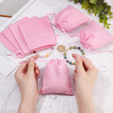 20 pc 20 Pcs Velvet Drawstring Bags, 12x10cm Rectangle Necklace Earrings Jewelry Pouches Candy Sack Gift Storage Bags for Party Wedding Christmas Favors, Pink