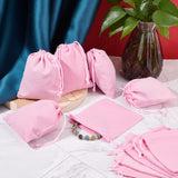 20 pc 20 Pcs Velvet Drawstring Bags, 12x10cm Rectangle Necklace Earrings Jewelry Pouches Candy Sack Gift Storage Bags for Party Wedding Christmas Favors, Pink