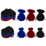 1 Bag 48 Pcs 3 Colors Velvet Cloth Drawstring Bags, 9.5x7.5cm/12x9cm Drawstring Jewelry Pouches Velvet Bags Candy Gift Bags for Wedding Birthday Christmas Party Favors Gift Packaging