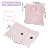 12 pc 12 Pcs Velvet Jewelry Pouches with Snap Button, Pink Velvet Jewelry Storage Bags Small Velvet Gift Bags for Traveling Rings Bracelets Necklaces Earrings Watch, 2.76x2.76 Inch