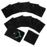 12 pc 12 Pcs Velvet Jewelry Pouches with Snap Button, Black Velvet Jewelry Storage Bags Luxury Gift Bag for Candy Gift and Jewelry Necklace Bracelet Packing, 7x7cm