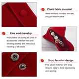 12 pc 12 Pcs Velvet Jewelry Pouches with Snap Button, 2.75x2.75 Date Red Velvet Jewelry Storage Bags Luxury Gift Bag for Candy Gift and Jewelry Necklace Bracelet Packing