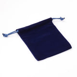 100 pc Rectangle Velours Jewelry Bags, Marine Blue, 11.7x9.6cm