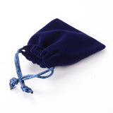 100 pc Rectangle Velours Jewelry Bags, Marine Blue, 8.8x7cm