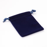 100 pc Rectangle Velours Jewelry Bags, Marine Blue, 8.8x7cm