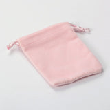 100 pc Rectangle Velours Jewelry Bags, Pink, 8.8x7cm