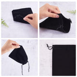 30 pc 30 Pack Velvet Jewelry Pouches Bags 15X 12cm Black Velvet Cloth Jewelry Pouches Drawstring Bags for Jewelry Bracelets and Watches Storage