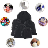 1 Set Elite Rectangle Velvet Pouches, Candy Gift Bags Christmas Party Wedding Favors Bags, Black, 25pcs/set