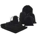 1 Set Elite Rectangle Velvet Pouches, Candy Gift Bags Christmas Party Wedding Favors Bags, Black, 25pcs/set