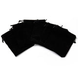 50 pc Rectangle Velvet Pouches, Candy Gift Bags Christmas Party Wedding Favors Bags, Black, 12x10cm