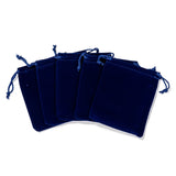 50 pc Rectangle Velvet Pouches, Gift Bags, Dark Blue, 12x10cm