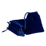 50 pc Rectangle Velvet Pouches, Gift Bags, Dark Blue, 12x10cm