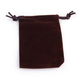 50 pc Rectangle Velvet Pouches, Gift Bags, Coconut Brown, 12x10cm