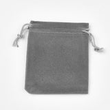 50 pc Rectangle Velvet Pouches, Gift Bags, Gray, 12x10cm