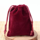 50 pc Rectangle Velvet Pouches, Gift Bags, Dark Red, 15x10cm