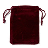 50 pc Rectangle Velvet Pouches, Gift Bags, Dark Red, 9x7cm