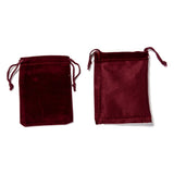 50 pc Rectangle Velvet Pouches, Gift Bags, Dark Red, 9x7cm
