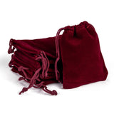 50 pc Rectangle Velvet Pouches, Gift Bags, Dark Red, 9x7cm