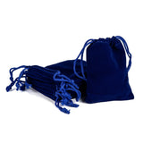 50 pc Rectangle Velvet Pouches, Gift Bags, Dark Blue, 9x7cm