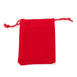 50 pc Rectangle Velvet Pouches, Gift Bags, Red, 9x7cm