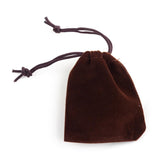 50 pc Rectangle Velvet Pouches, Gift Bags, Coconut Brown, 9x7cm