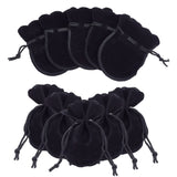 100 pc Gourd Velvet Bags, Black, 9.5x7.5cm