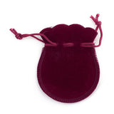 100 pc Gourd Velvet Bags, Dark Red, 9.5x7.5cm