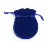 100 pc Gourd Velvet Bags, Medium Blue, 9.5x7.5cm