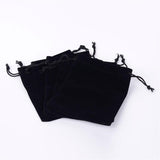 250 pc Rectangle Velvet Pouches, Gift Bags, Black, 15x12cm