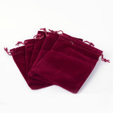250 pc Rectangle Velvet Pouches, Gift Bags, Dark Red, 15x12cm