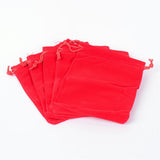 250 pc Rectangle Velvet Pouches, Gift Bags, Red, 15x12cm