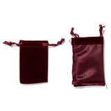 50 pc Rectangle Velvet Pouches, Gift Bags, Dark Red, 7x5cm