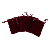 50 pc Rectangle Velvet Pouches, Gift Bags, Dark Red, 7x5cm