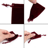 50 pc Rectangle Velvet Pouches, Gift Bags, Dark Red, 7x5cm