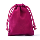 50 pc Rectangle Velvet Pouches, Gift Bags, Camellia, 7x5cm
