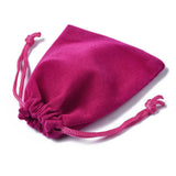 50 pc Rectangle Velvet Pouches, Gift Bags, Camellia, 7x5cm