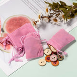 50 pc Rectangle Velvet Pouches, Gift Bags, Pink, 7x5cm