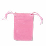 50 pc Rectangle Velvet Pouches, Gift Bags, Pink, 7x5cm